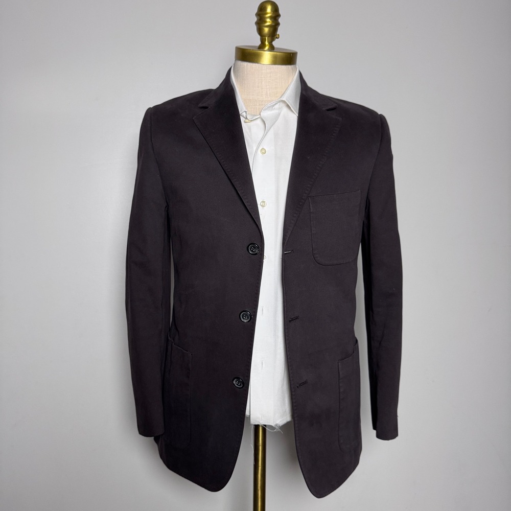 Brooks Brothers 346 Blazer Mens S Brown Solid Cotton 3-Button Sport Coat